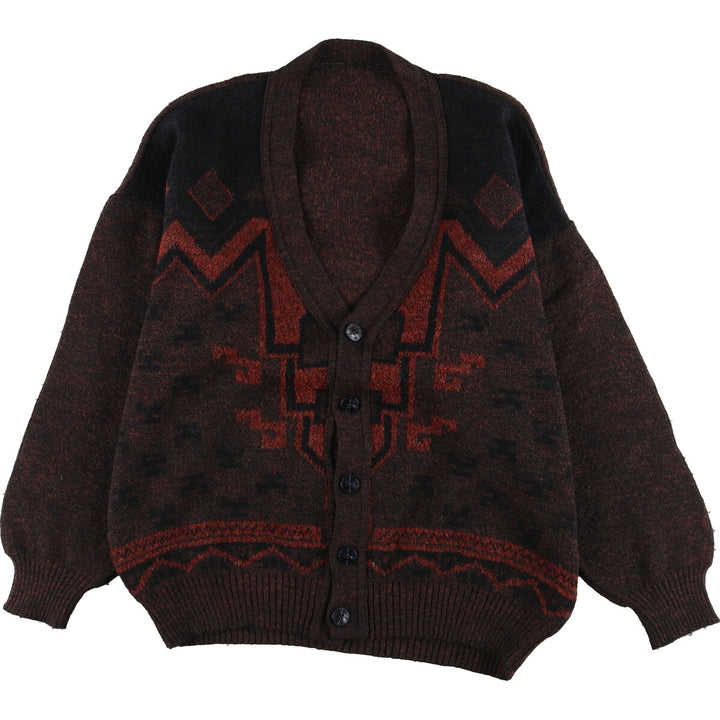 All-over print knit cardigan, men's XL /eaa341494