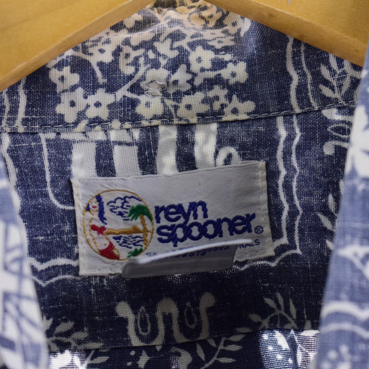 90'S Reyn Spooner Swimsuit Tag All-Over Print Lahaina Sailor Pullover Button-Down Hawaiian Aloha Shirt Men's L /eaa341516