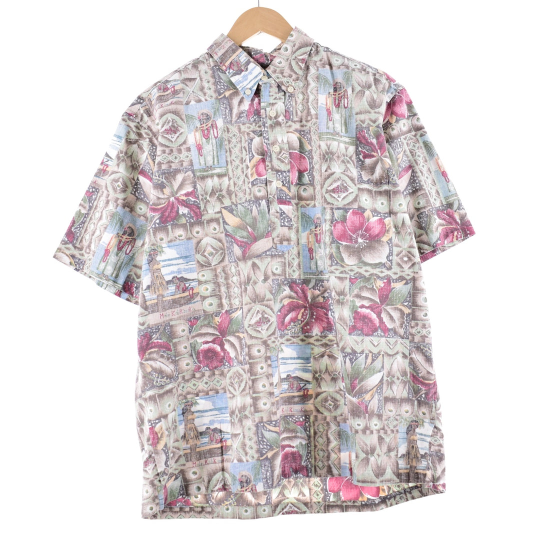 REYNSPOONER MELE KALIKIMAKA All-over Print Pullover Button-Down Hawaiian Aloha Shirt Men's XL Vintage /eaa341535