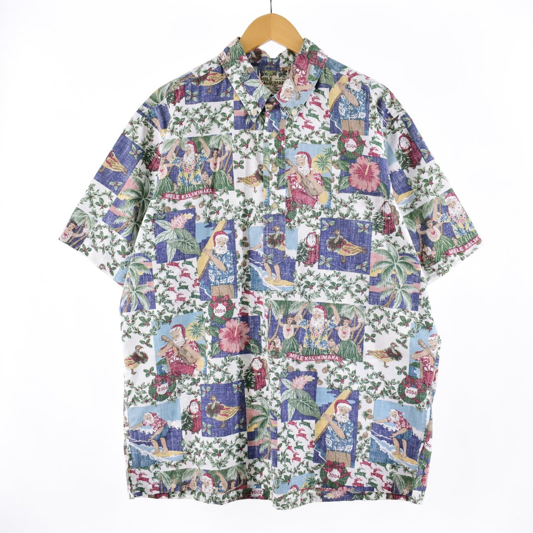 REYNSPOONER MELE KALIKIMAKA Christmas Limited Edition All-over Print Pullover Button-down Hawaiian Aloha Shirt Men's XXL /eaa341576