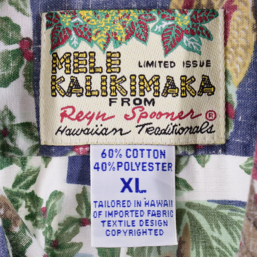 REYNSPOONER MELE KALIKIMAKA Christmas Limited Edition All-over Print Pullover Button-down Hawaiian Aloha Shirt Men's XXL /eaa341576