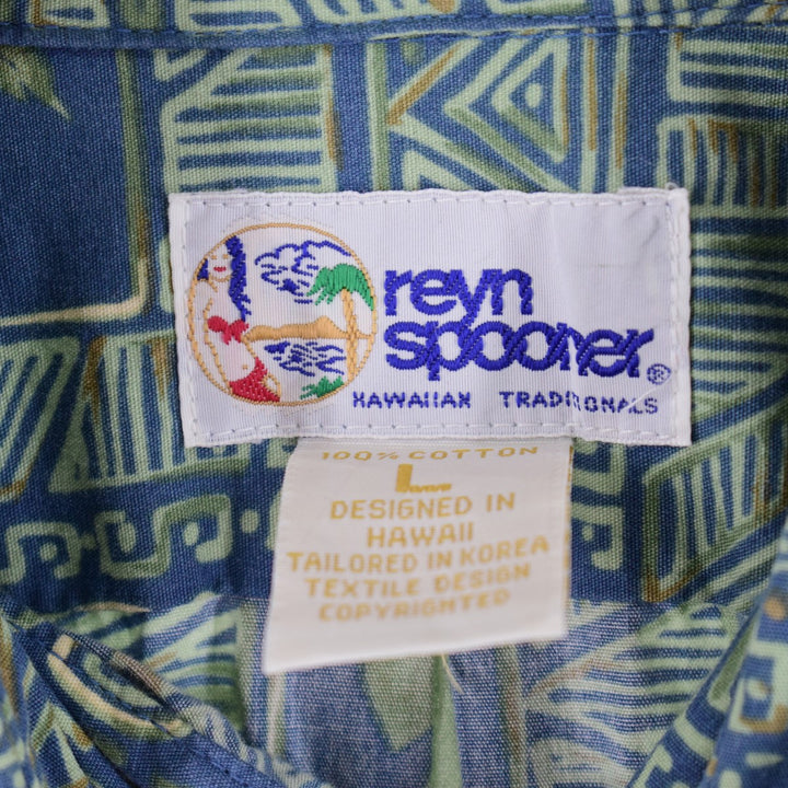 90'S REYNSPOONER Swimsuit Tag Bikini Tag All-Over Print Pullover Button-Down Hawaiian Aloha Shirt Made in Hawaii Men's XL /eaa341578