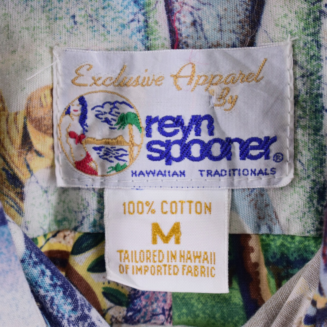 90'S REYNSPOONER Swimsuit Tag Bikini Tag Button Down All-Over Print Hawaiian Aloha Shirt Made in Hawaii Men's L Vintage /eaa341582