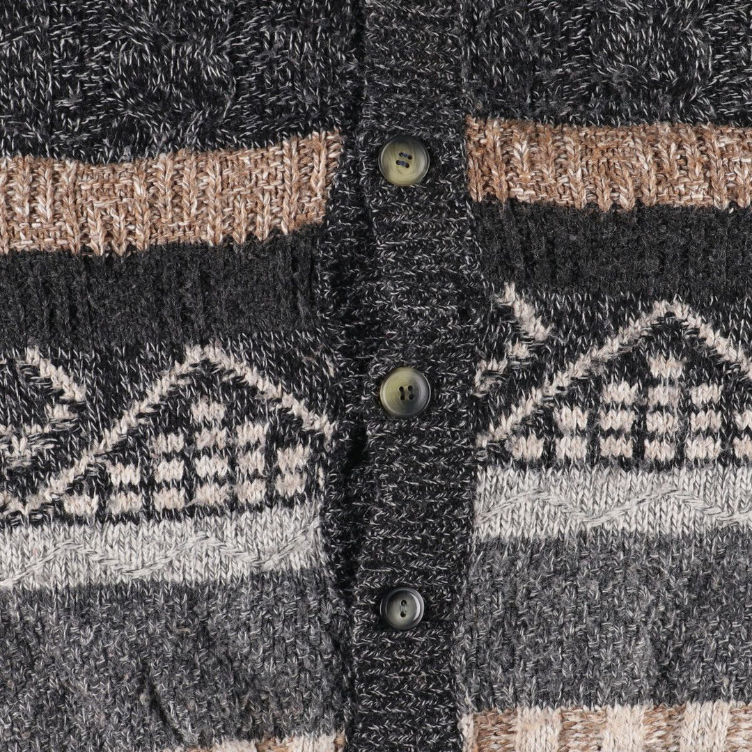 COLERIGE All-over print acrylic x wool knit cardigan, made in Italy, men's XL /eaa341620