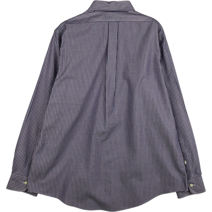 Brooks Brothers 1818 REGENT Tricolor Long-Sleeve Button-Down Striped Shirt, Men's Size XL (approx.) cotton blue type Vintage Second Hand