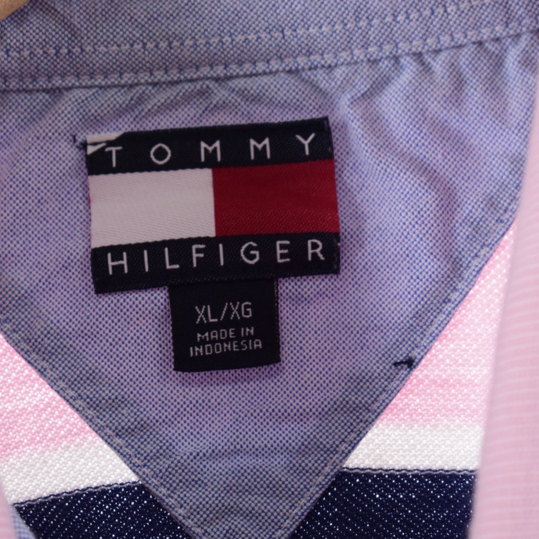 90'S Tommy Hilfiger Short Sleeve Striped Polo Shirt Men's XL Vintage /eaa342823