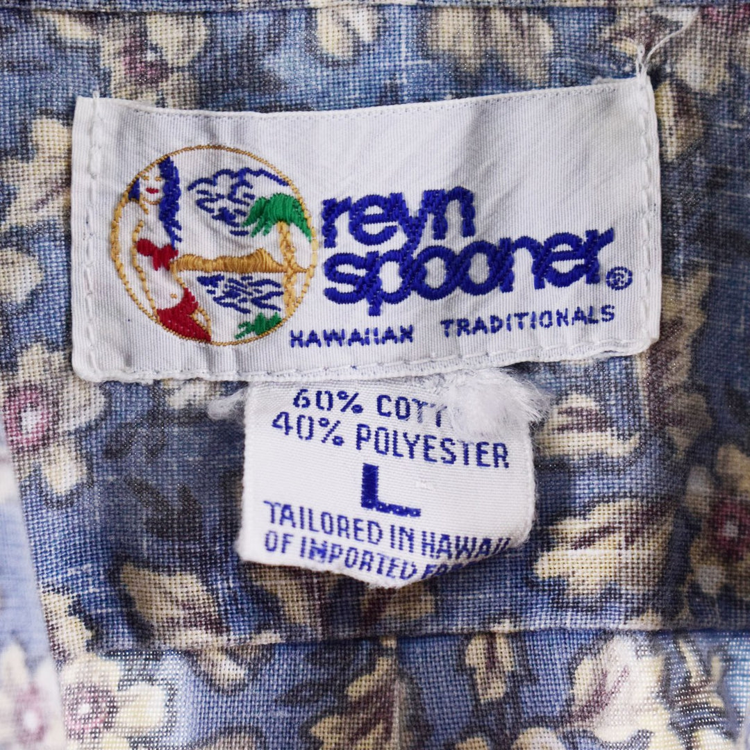 90'S REYNSPOONER Swimsuit Tag Bikini Tag All-Over Floral Pullover Button-Down Hawaiian Aloha Shirt Made in Hawaii Men's L /eaa342910