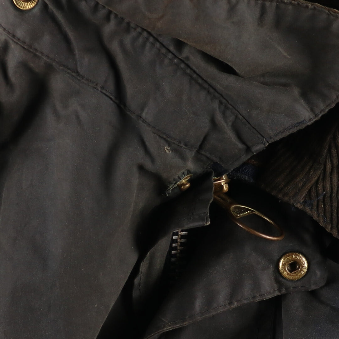 90'S Barbour BORDER Old 3 Warrant Waxed Cotton Oiled Jacket Made in England C46 /eaa343647