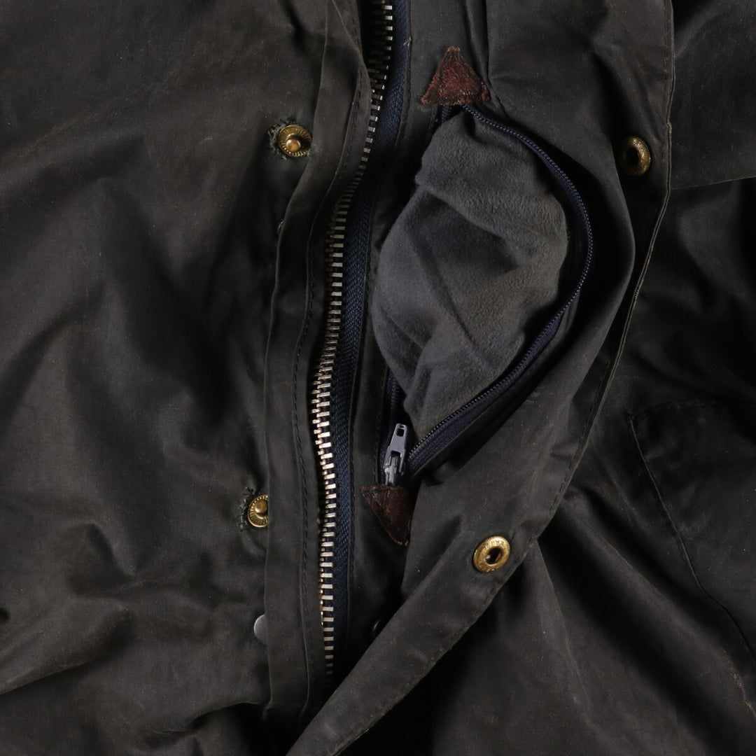 90'S Barbour BORDER Old 3 Warrant Waxed Cotton Oiled Jacket Made in England C46 /eaa343647