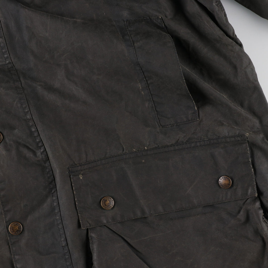 90'S Barbour BORDER Old 3 Warrant Waxed Cotton Oiled Jacket Made in England C46 /eaa343647