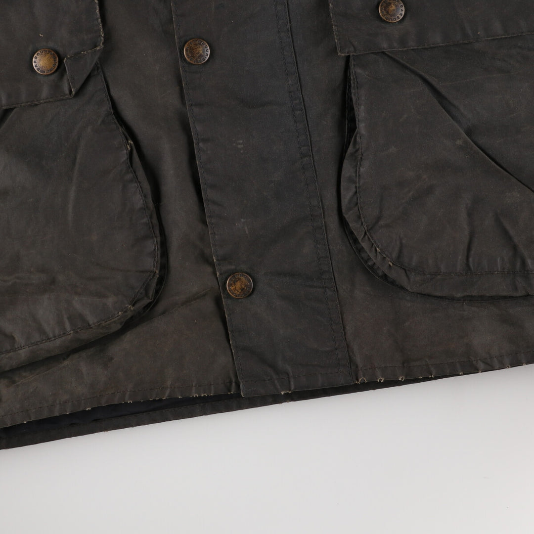 90'S Barbour BORDER Old 3 Warrant Waxed Cotton Oiled Jacket Made in England C46 /eaa343647