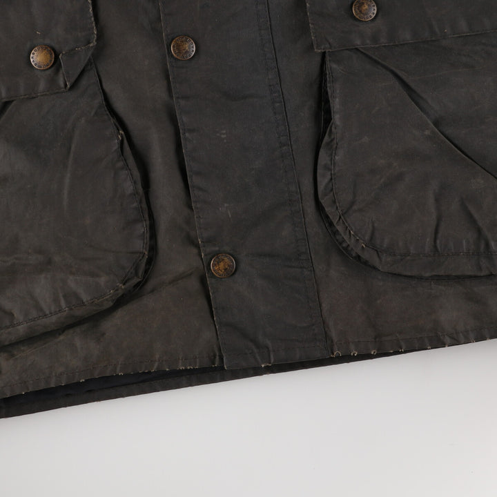 90'S Barbour BORDER Old 3 Warrant Waxed Cotton Oiled Jacket Made in England C46 /eaa343647