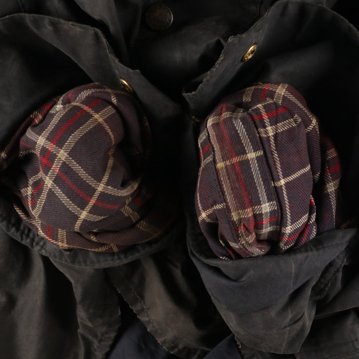 90'S Barbour BORDER Old 3 Warrant Waxed Cotton Oiled Jacket Made in England C46 /eaa343647