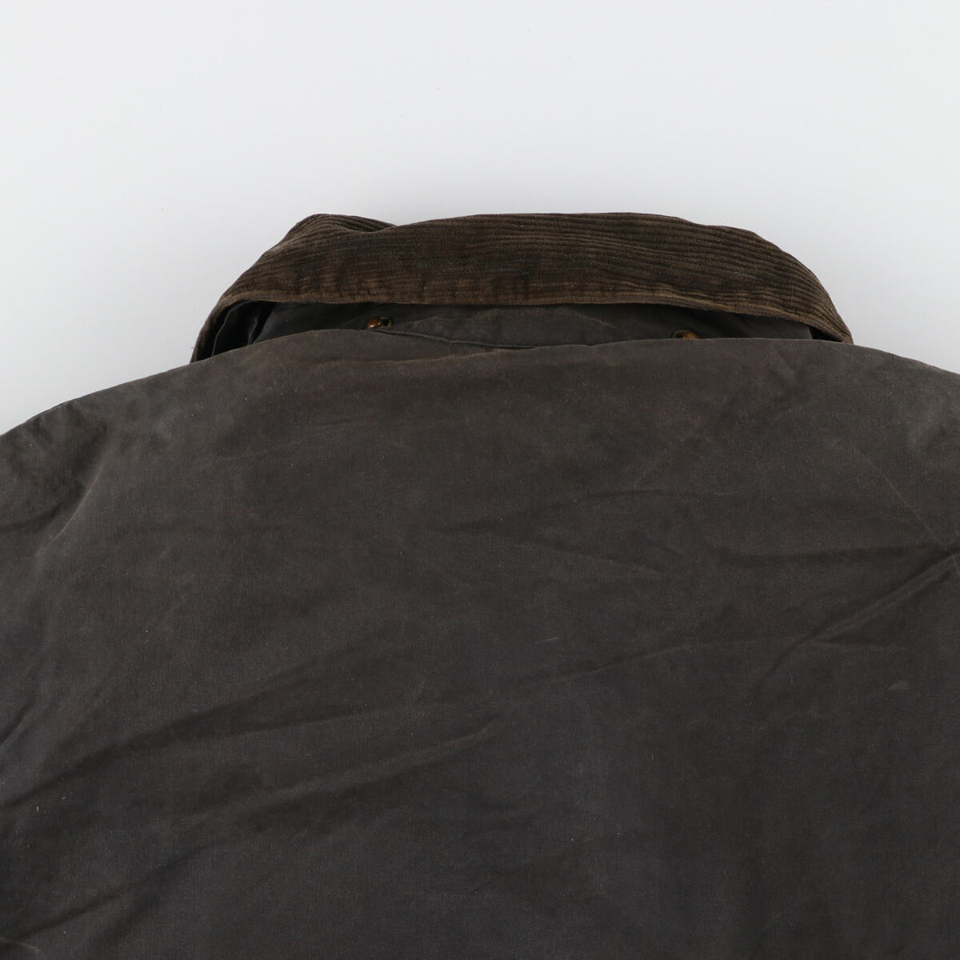 90'S Barbour BORDER Old 3 Warrant Waxed Cotton Oiled Jacket Made in England C46 /eaa343647