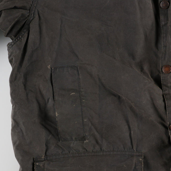 90'S Barbour BORDER Old 3 Warrant Waxed Cotton Oiled Jacket Made in England C46 /eaa343648