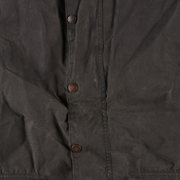 90'S Barbour BORDER Old 3 Warrant Waxed Cotton Oiled Jacket Made in England C46 /eaa343648