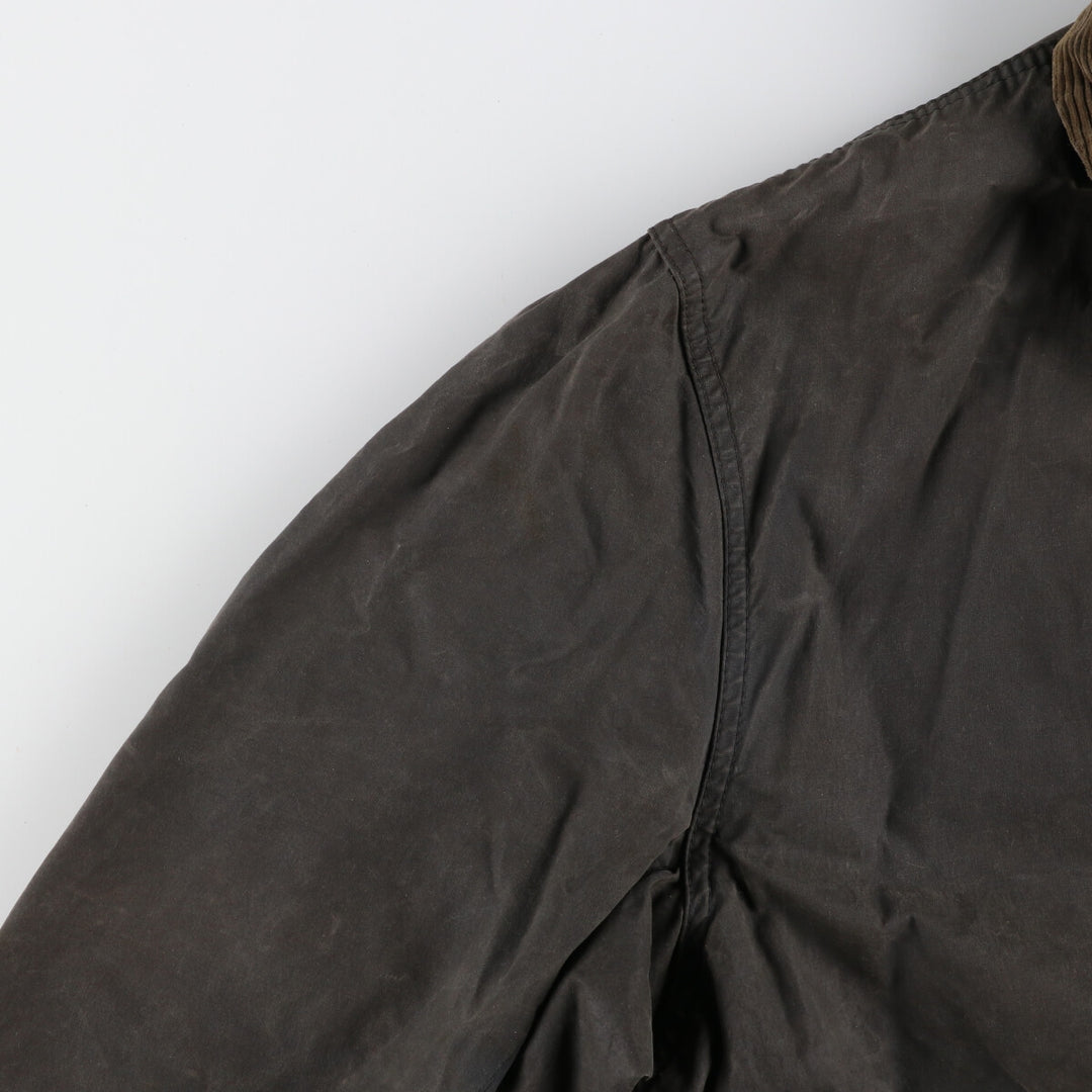 90'S Barbour BORDER Old 3 Warrant Waxed Cotton Oiled Jacket Made in England C46 /eaa343648