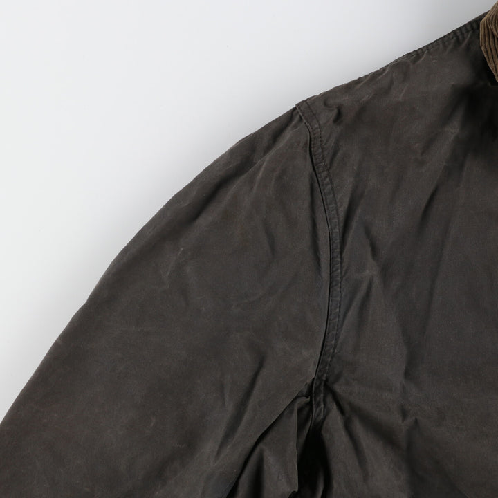 90'S Barbour BORDER Old 3 Warrant Waxed Cotton Oiled Jacket Made in England C46 /eaa343648