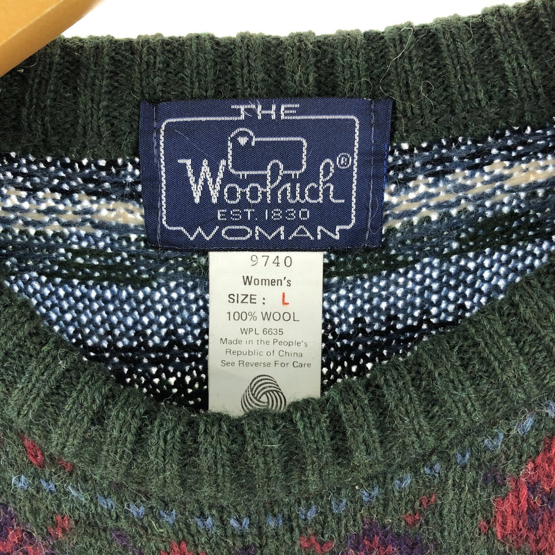 80'S WOOLRICH All-over print wool knit sweater, women's, L, vintage /eaa344156