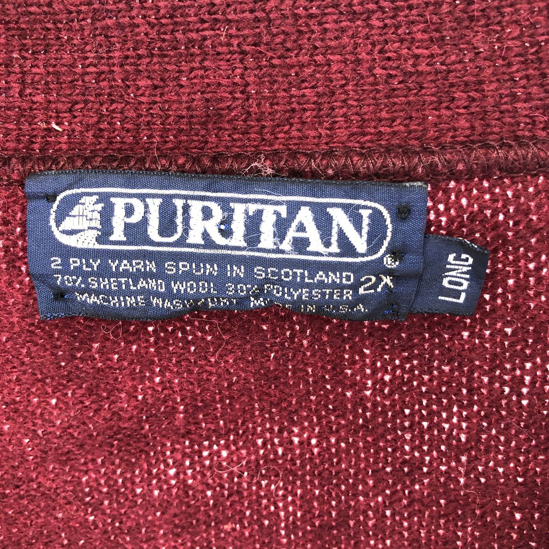 PURITAN wool knit cardigan made in USA, men's XXL /eaa344173