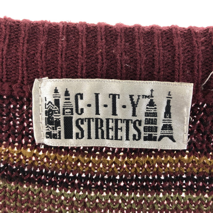 CITY STREETS All-over Pattern Acrylic Knit Cardigan Men's XL /eaa344386