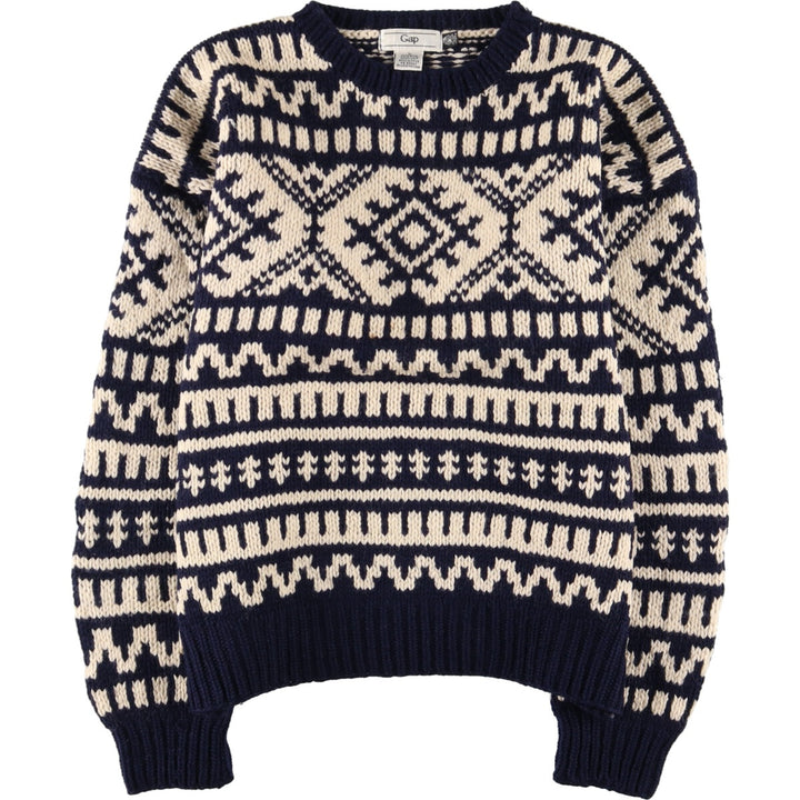 GAP All-over Fair Isle Pattern Wool Knit Sweater, Men's L /eaa344389