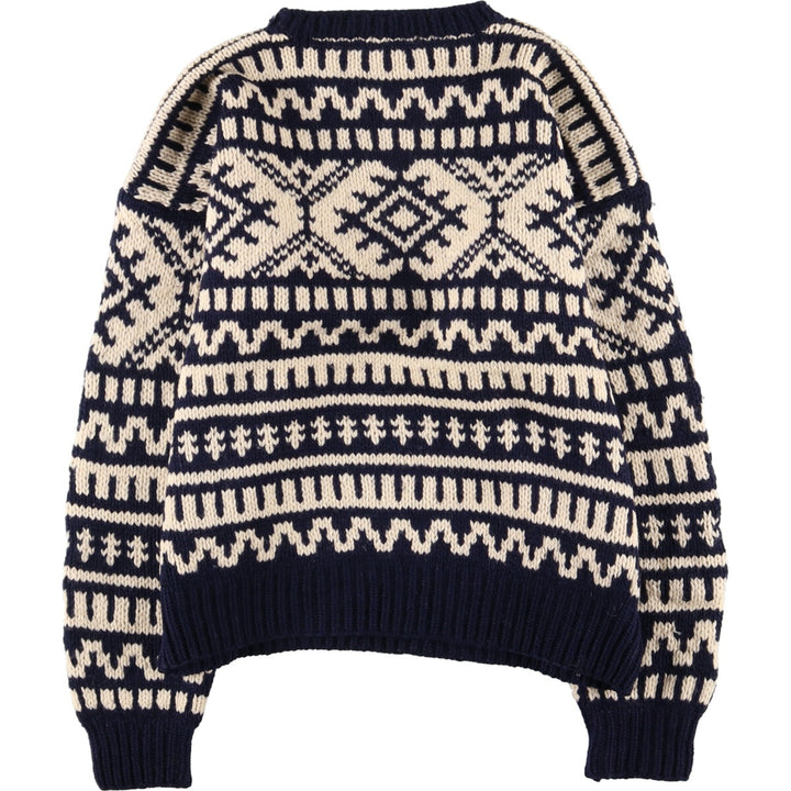 GAP All-over Fair Isle Pattern Wool Knit Sweater, Men's L /eaa344389