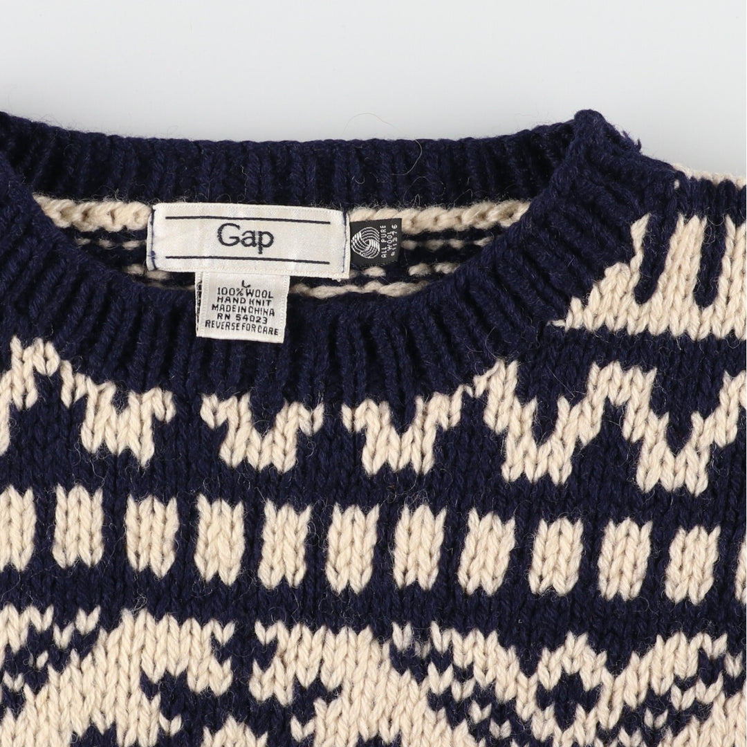 GAP All-over Fair Isle Pattern Wool Knit Sweater, Men's L /eaa344389