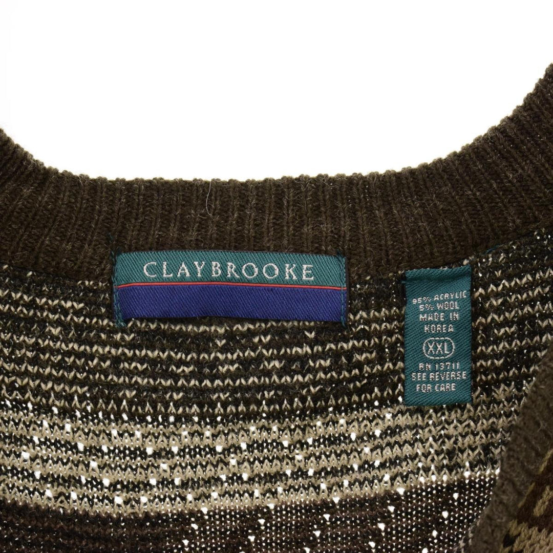 CLAYBROOKE All-over Pattern Acrylic Knit Cardigan Men's XXL /eaa344427