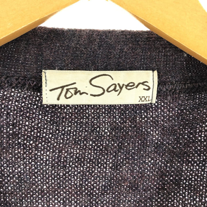 TOM SAYERS All-over print acrylic knit cardigan, men's XXL /eaa344521