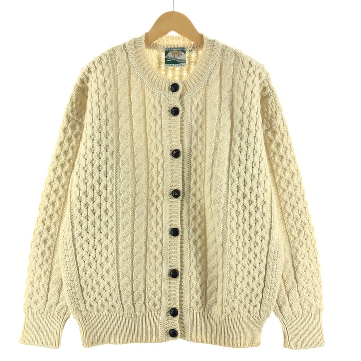 GAELTARRA Fisherman Aran Knit Cardigan Made in Ireland Women's XL /eaa344523