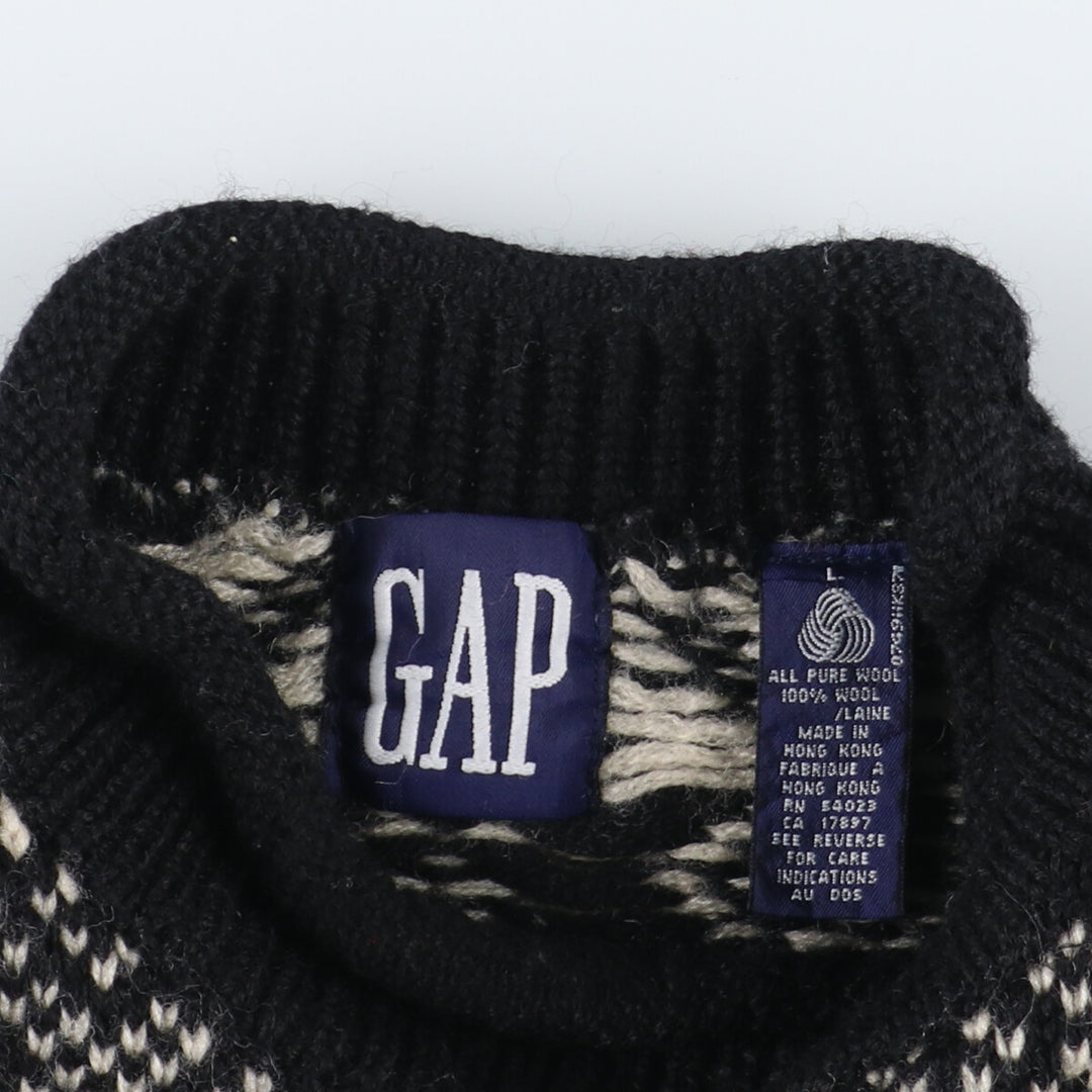 90'S GAP all-over print high neck wool knit sweater men's XL /eaa344529