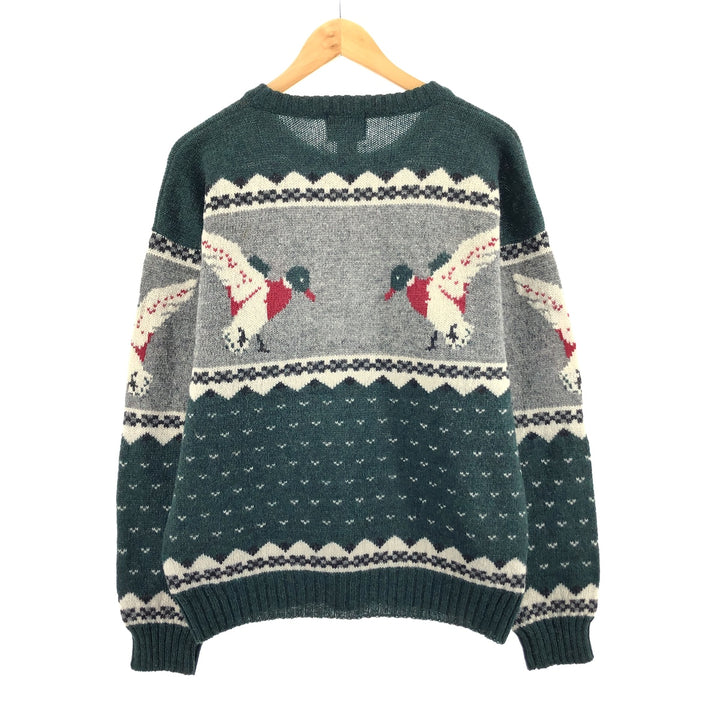 80s~90'S WOOLRICH All-over bird pattern wool knit sweater Men's M Vintage /eaa344586