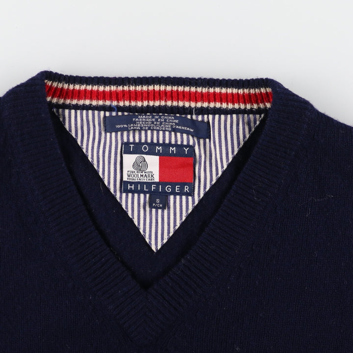 90'S Tommy Hilfiger V-neck wool knit sweater Men's S Vintage /eaa344626