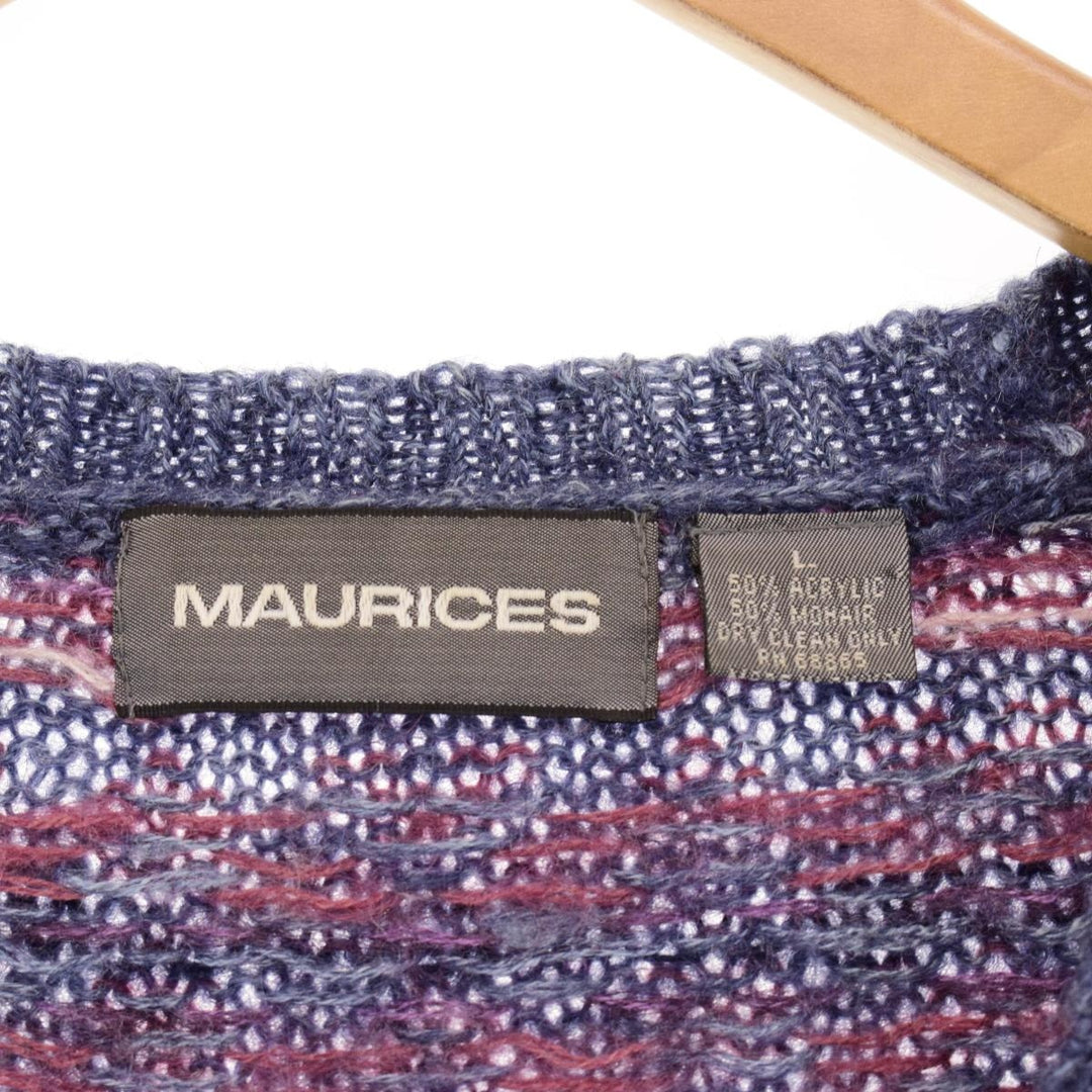 MAURICES All-over print mohair x acrylic knit cardigan, women's XL /eaa344659