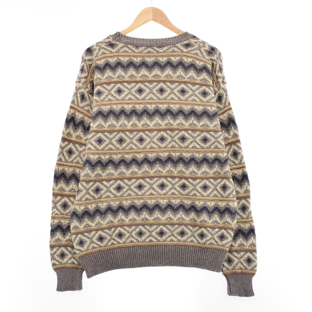 CLAIBORNE All-over Print Cotton Knit Sweater Men's M /eaa344695