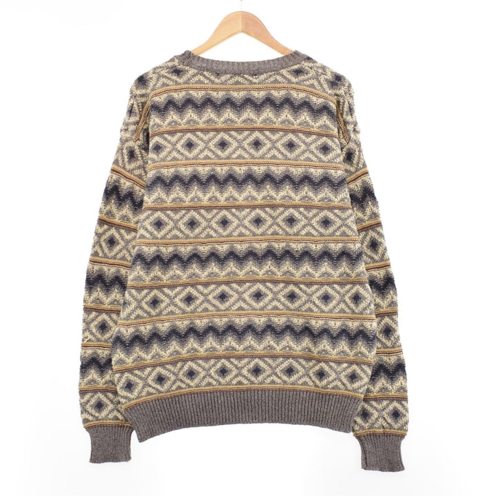 CLAIBORNE All-over Print Cotton Knit Sweater Men's M /eaa344695