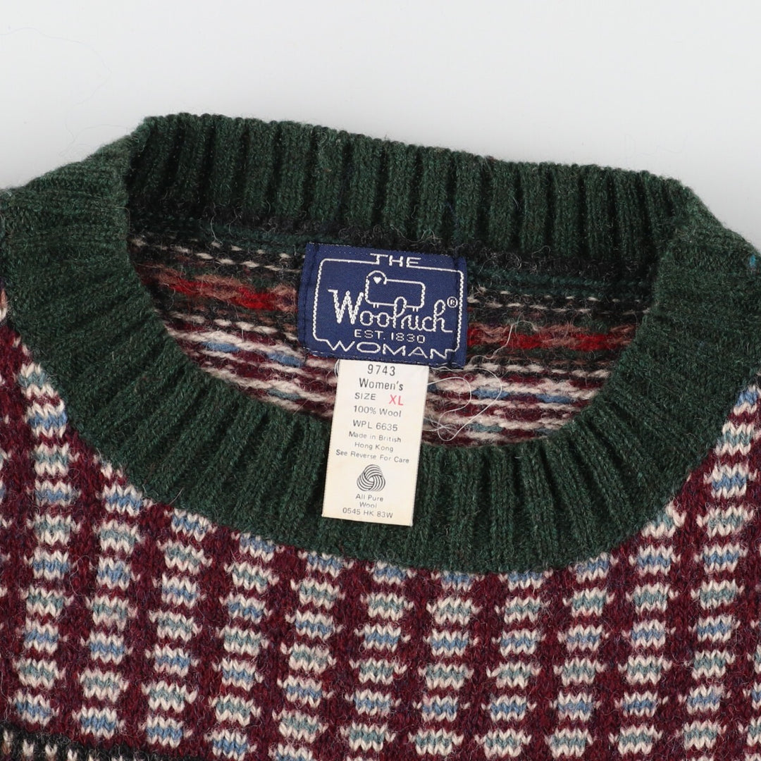 80'S WOOLRICH THE WOMAN all-over print wool knit sweater, women's XL, vintage /eaa344790