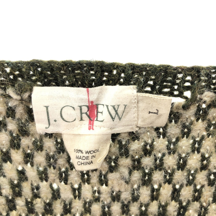 90'S J.Crew V-neck all-over print wool knit sweater, men's L, vintage / eaa344816