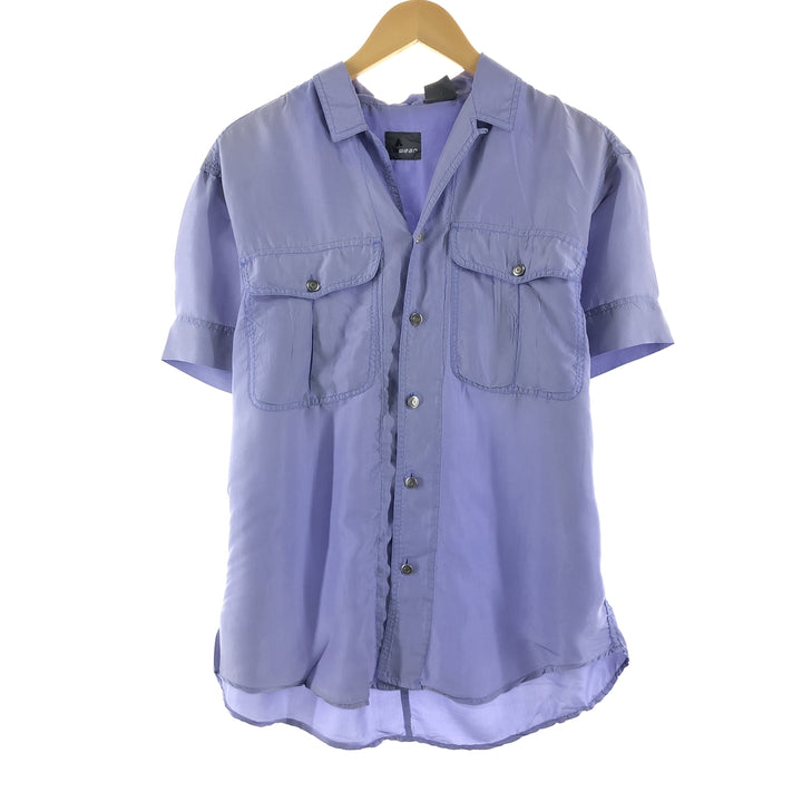 Liz wear short sleeve open collar silk shirt women's S /eaa346382