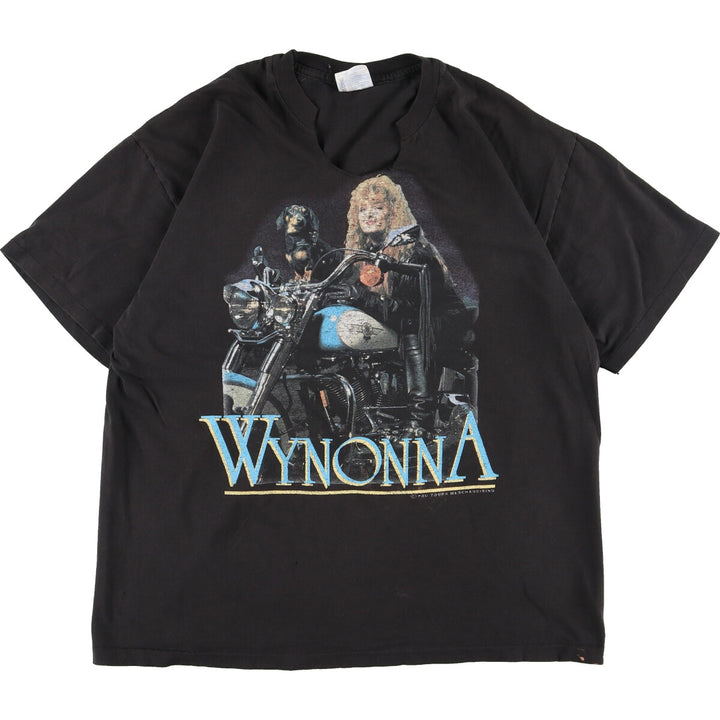 90'S Hanes WYNONNA Wynonna Judd double-sided print cut-off collar band T-shirt, made in USA, men's L /eaa346392