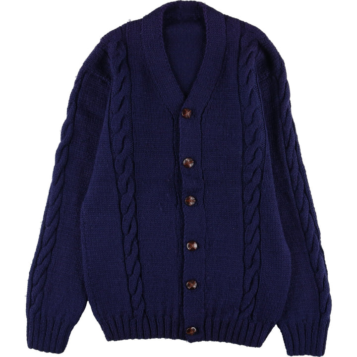 Cable knit wool knit cardigan for men, size M /eaa346860