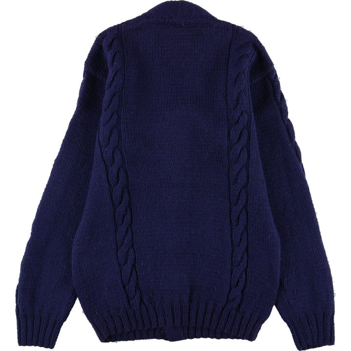 Cable knit wool knit cardigan for men, size M /eaa346860