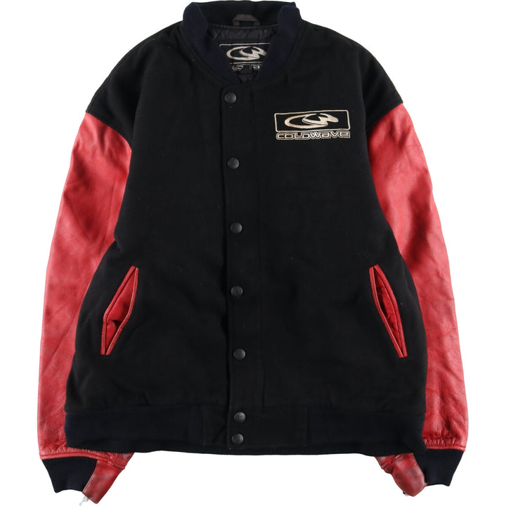 COLDWAVE Leather Sleeve Wool Stadium Jacket Award Jacket Varsity Jacket Men's L /eaa347416