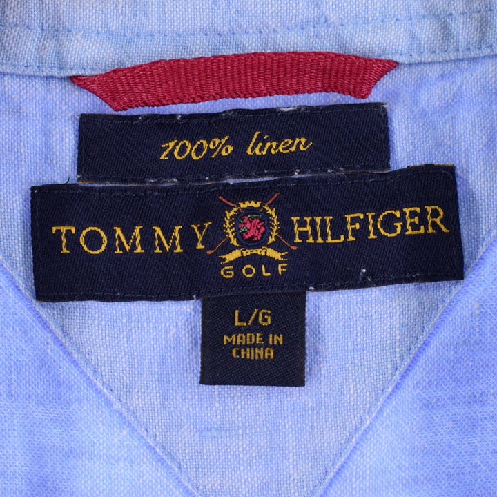 Tommy Hilfiger Short Sleeve Linen Shirt Men's L /eaa348058