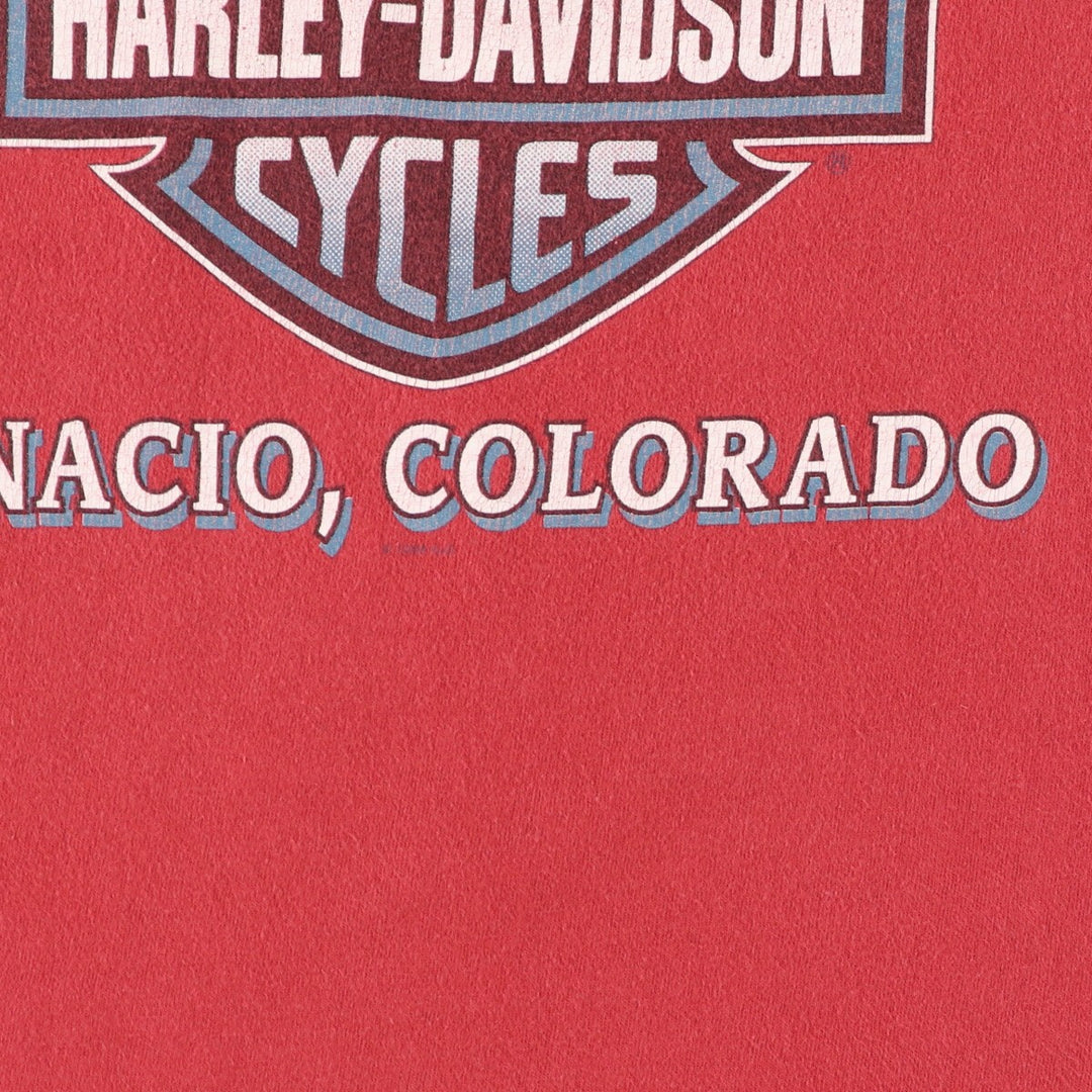 90'S Hanes Harley-Davidson Double-sided Print Harley Davidson Motorcycle T-Shirt Made in USA Men's M /eaa348301