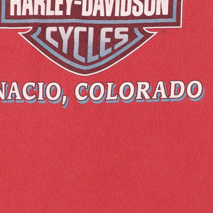 90'S Hanes Harley-Davidson Double-sided Print Harley Davidson Motorcycle T-Shirt Made in USA Men's M /eaa348301