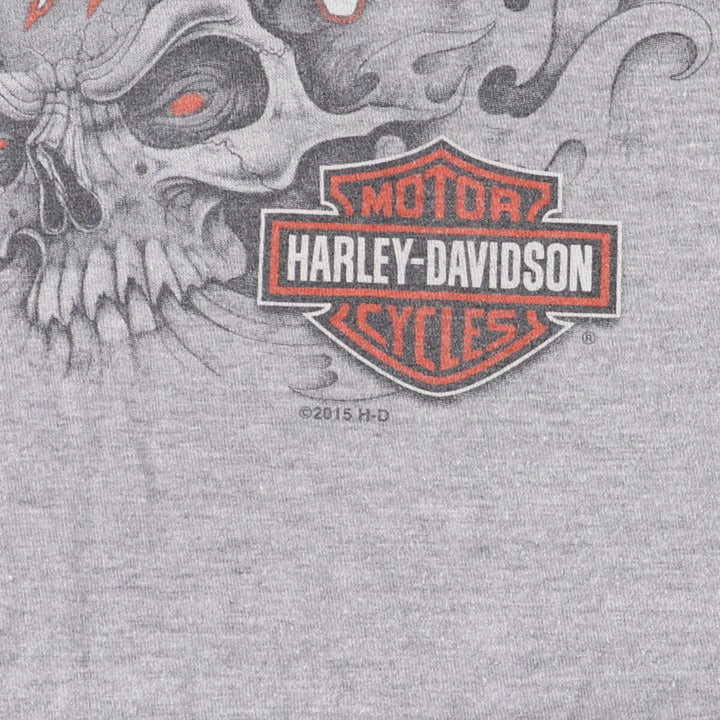 Hanes Harley Davidson Double-Sided Print Skull Pattern Motorcycle Bike T-Shirt Men's XXL /eaa348336