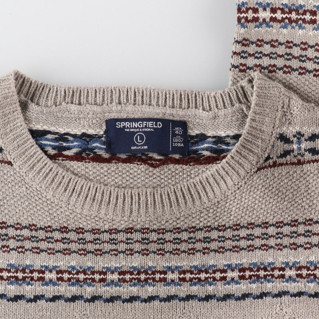 SPRINGFIELD All-over Pattern Acrylic Knit Sweater Men's L /eaa348633