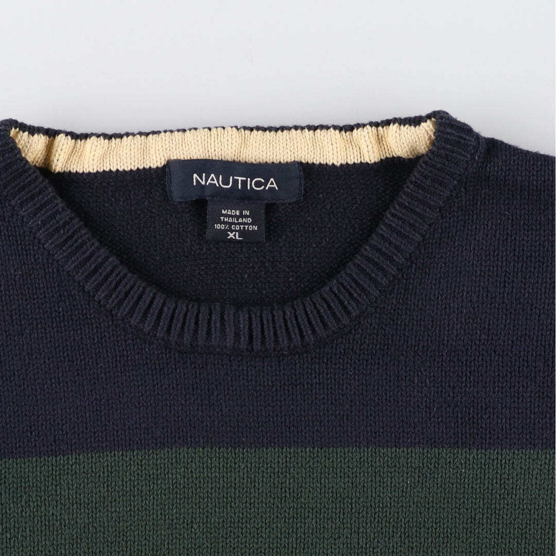 NAUTICA Striped Pattern Cotton Knit Sweater Men's XL /eaa348661